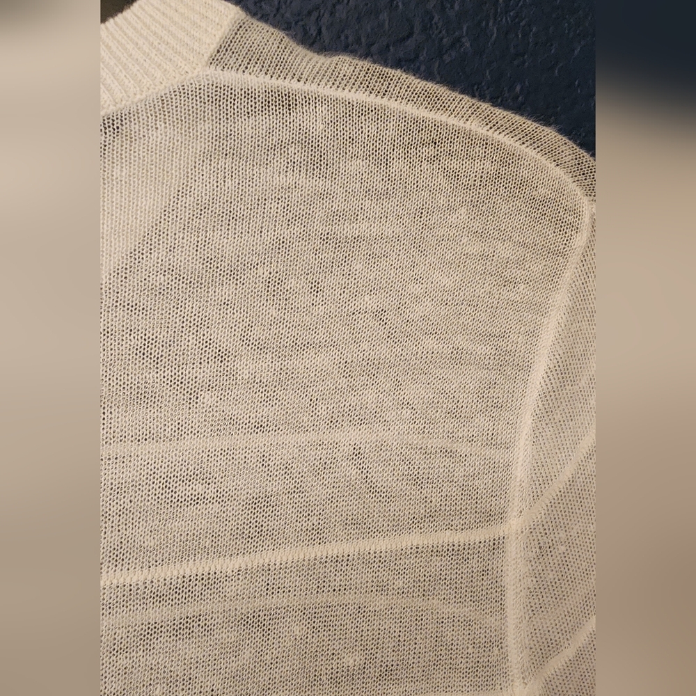 Theory Knit Variegated Stripe Lightweight Semi Sheer/ Linen Blend Size XS/P - Picture 12 of 13